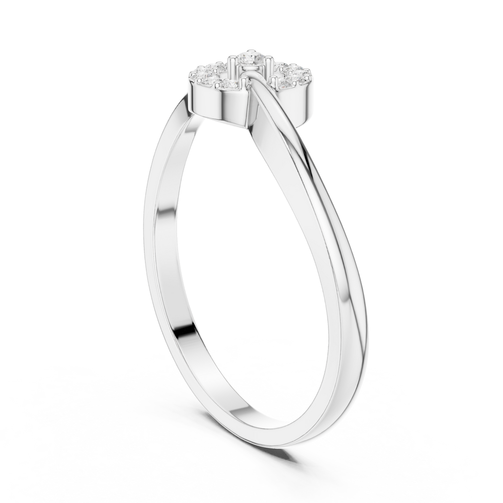 0.09 CT Diamond Circle Ring with Open Shank Design