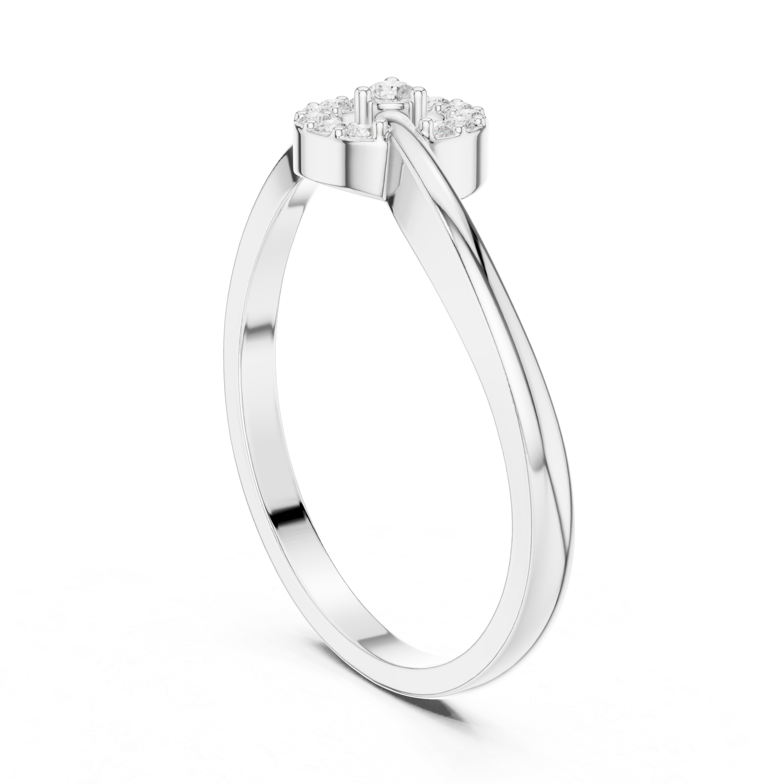 0.09 CT Diamond Circle Ring with Open Shank Design