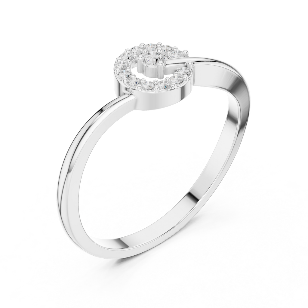 0.09 CT Diamond Circle Ring with Open Shank Design