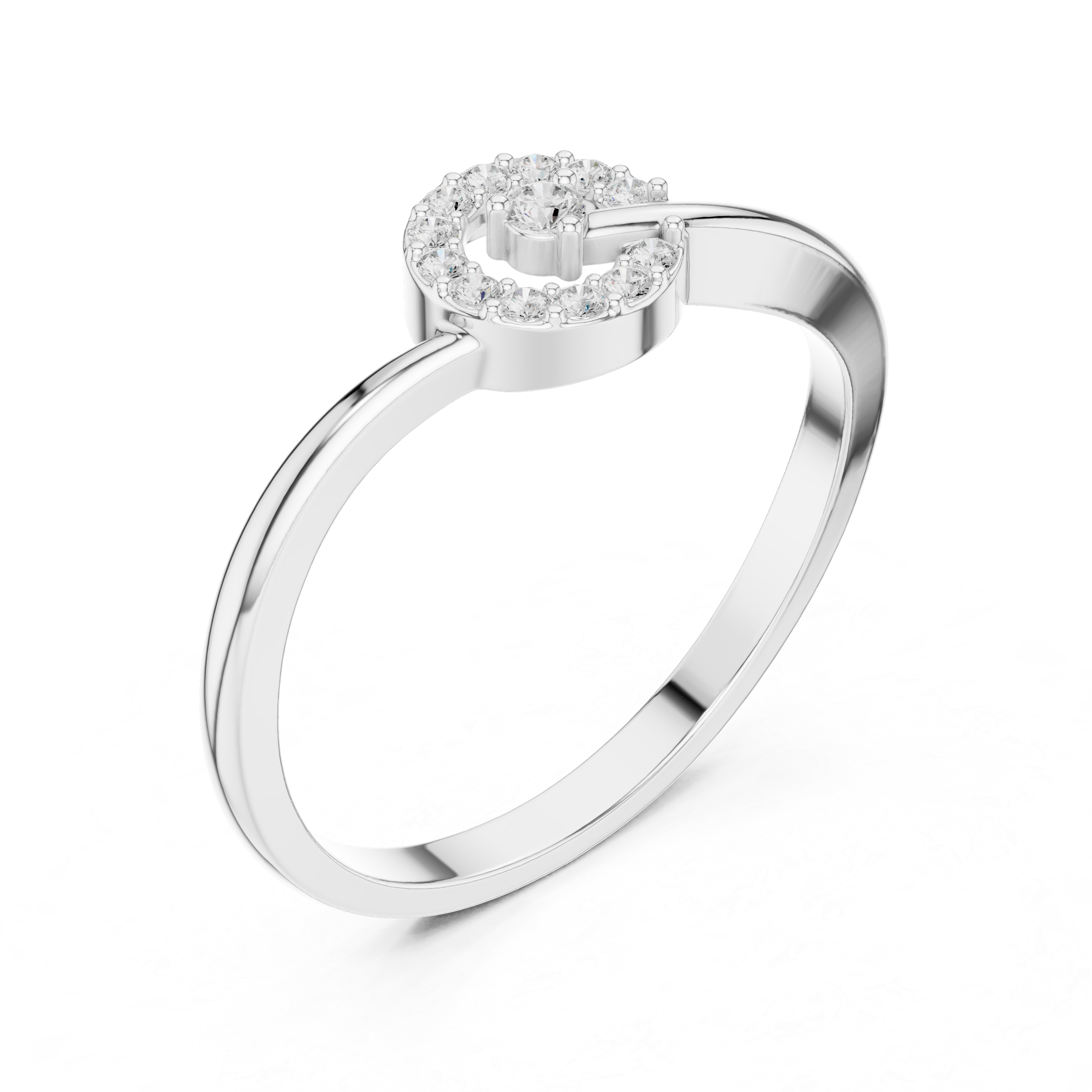0.09 CT Diamond Circle Ring with Open Shank Design