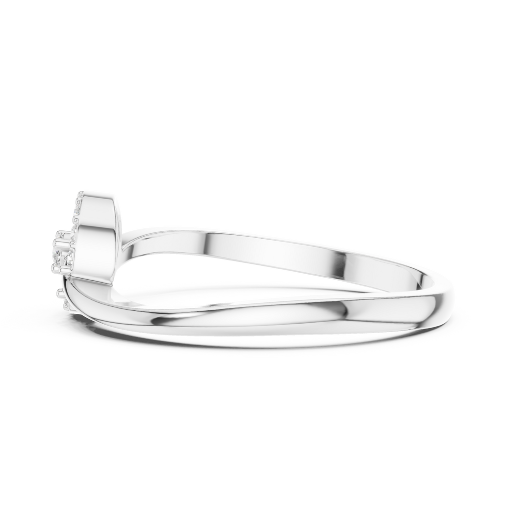 0.09 CT Diamond Circle Ring with Open Shank Design