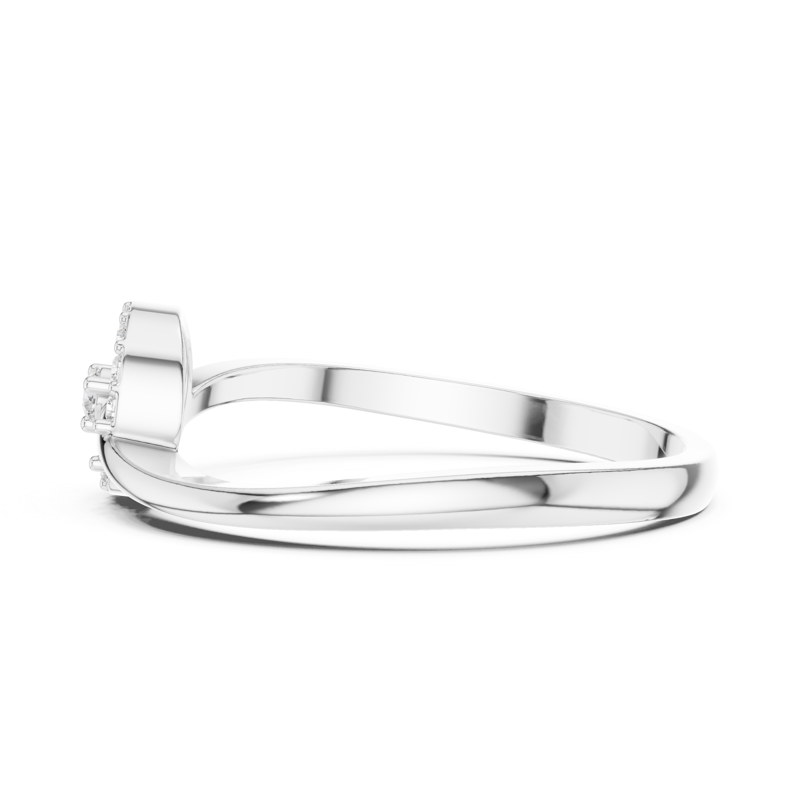0.09 CT Diamond Circle Ring with Open Shank Design