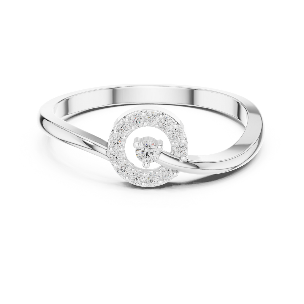 0.09 CT Diamond Circle Ring with Open Shank Design