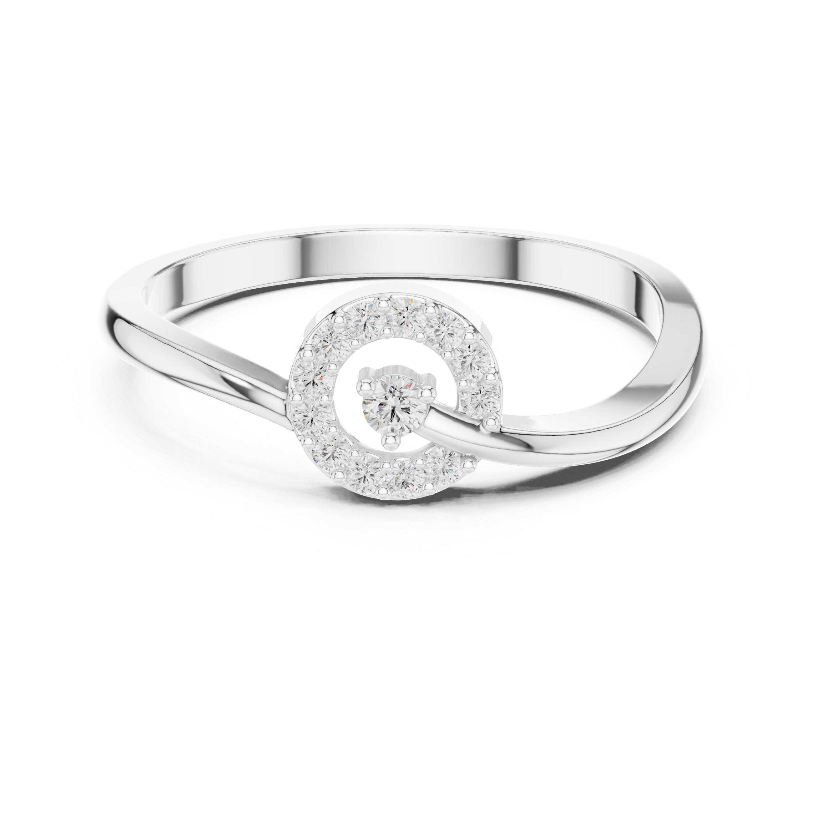 0.09 CT Diamond Circle Ring with Open Shank Design