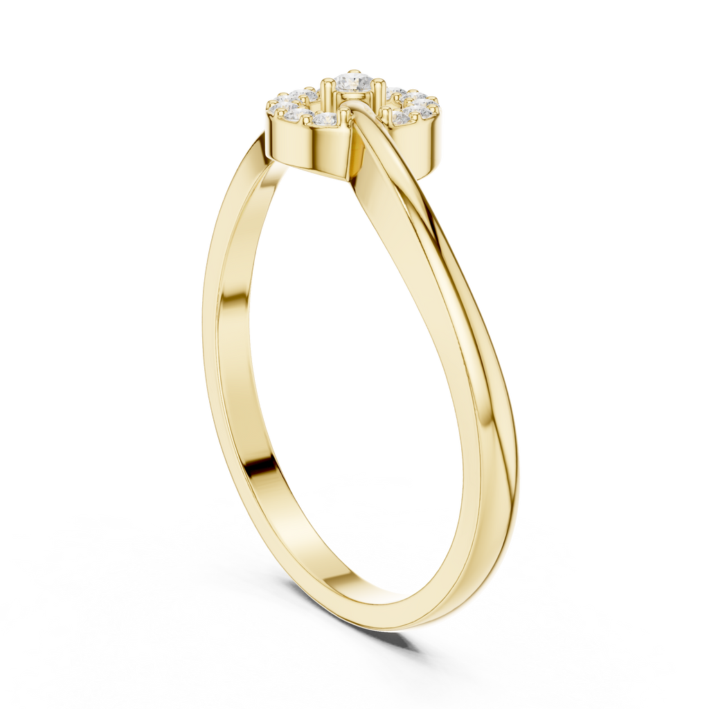 0.09 CT Diamond Circle Ring with Open Shank Design