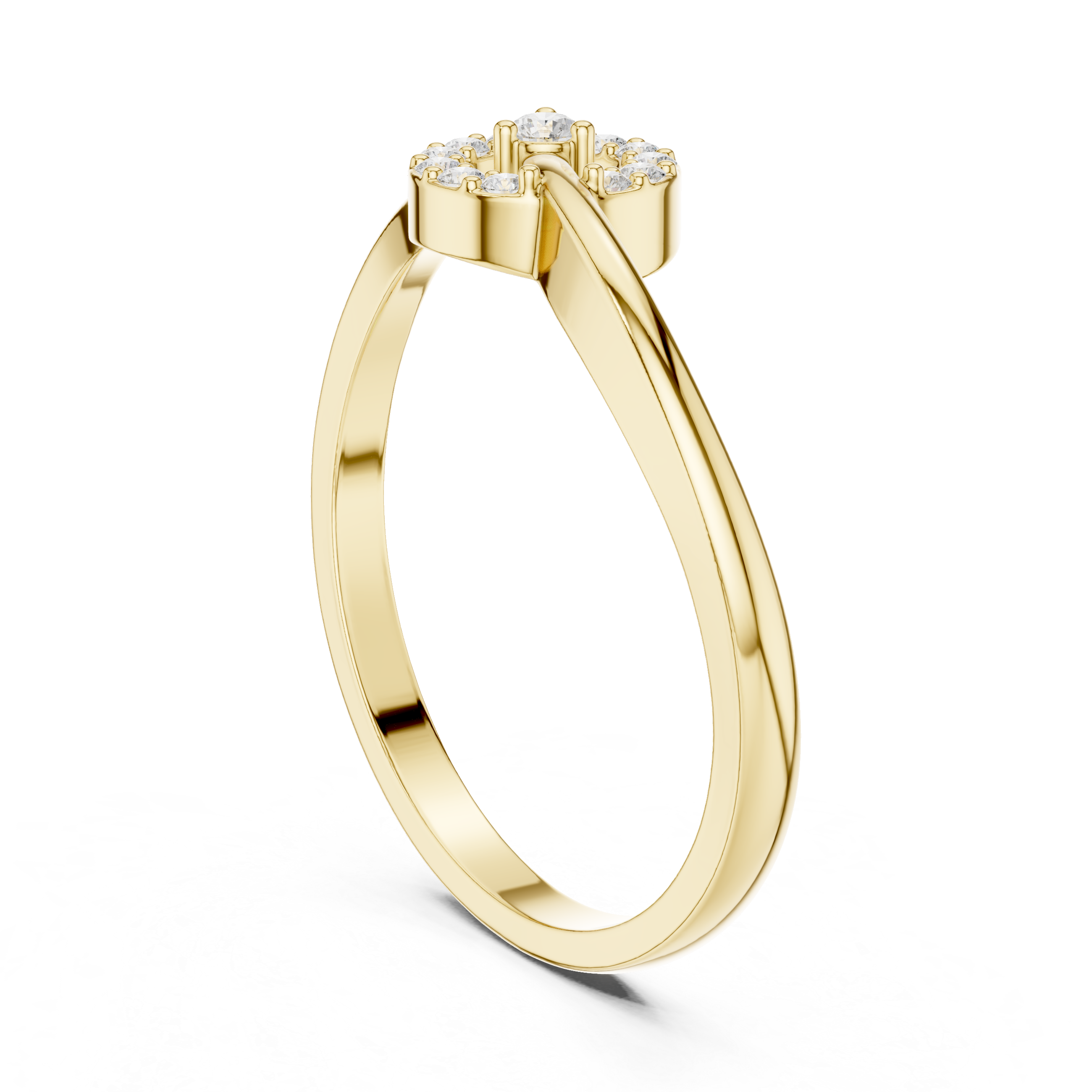 0.09 CT Diamond Circle Ring with Open Shank Design