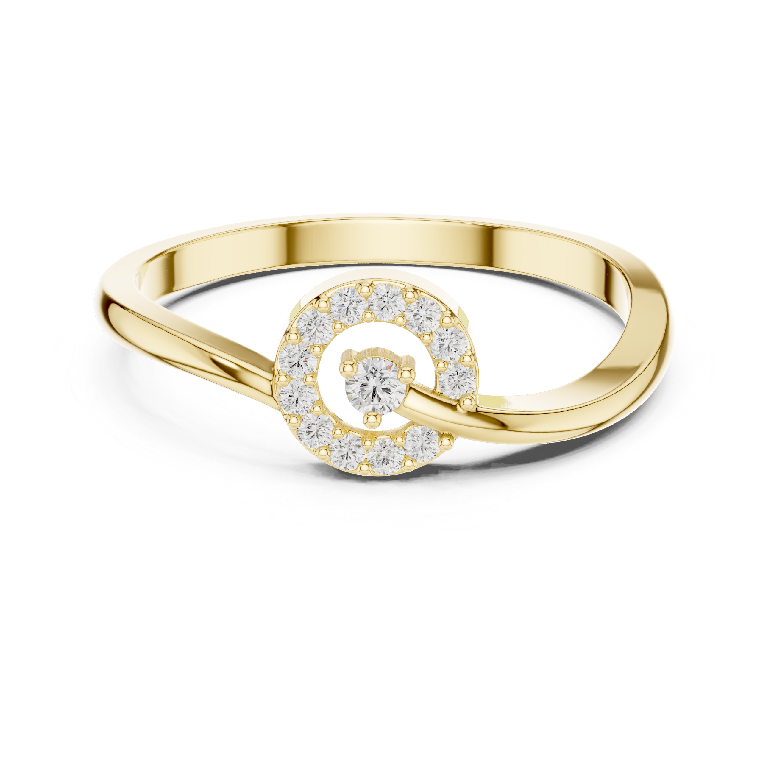 0.09 CT Diamond Circle Ring with Open Shank Design