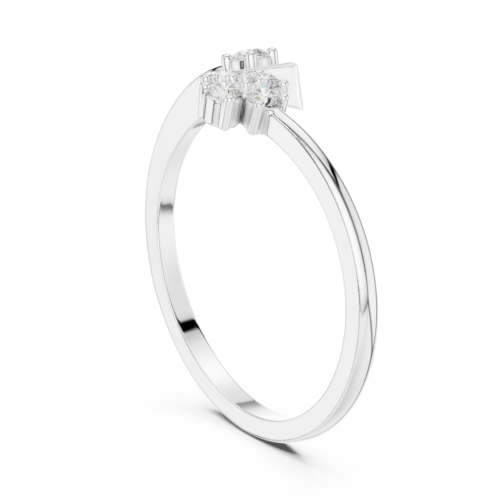 0.12 CT Diamond Evil Eye Ring with Round Diamond Cluster