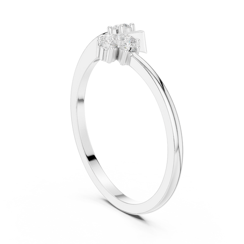 0.12 CT Diamond Evil Eye Ring with Round Diamond Cluster
