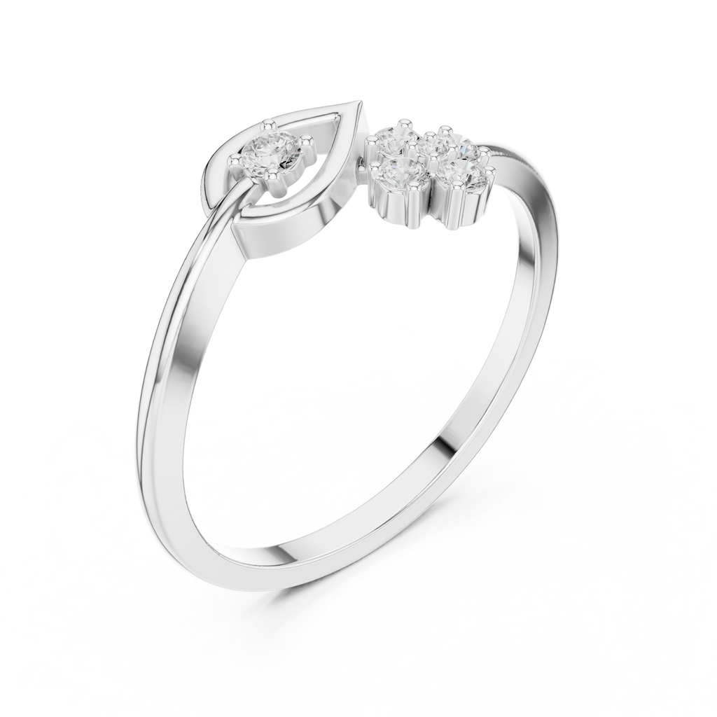 0.12 CT Diamond Evil Eye Ring with Round Diamond Cluster