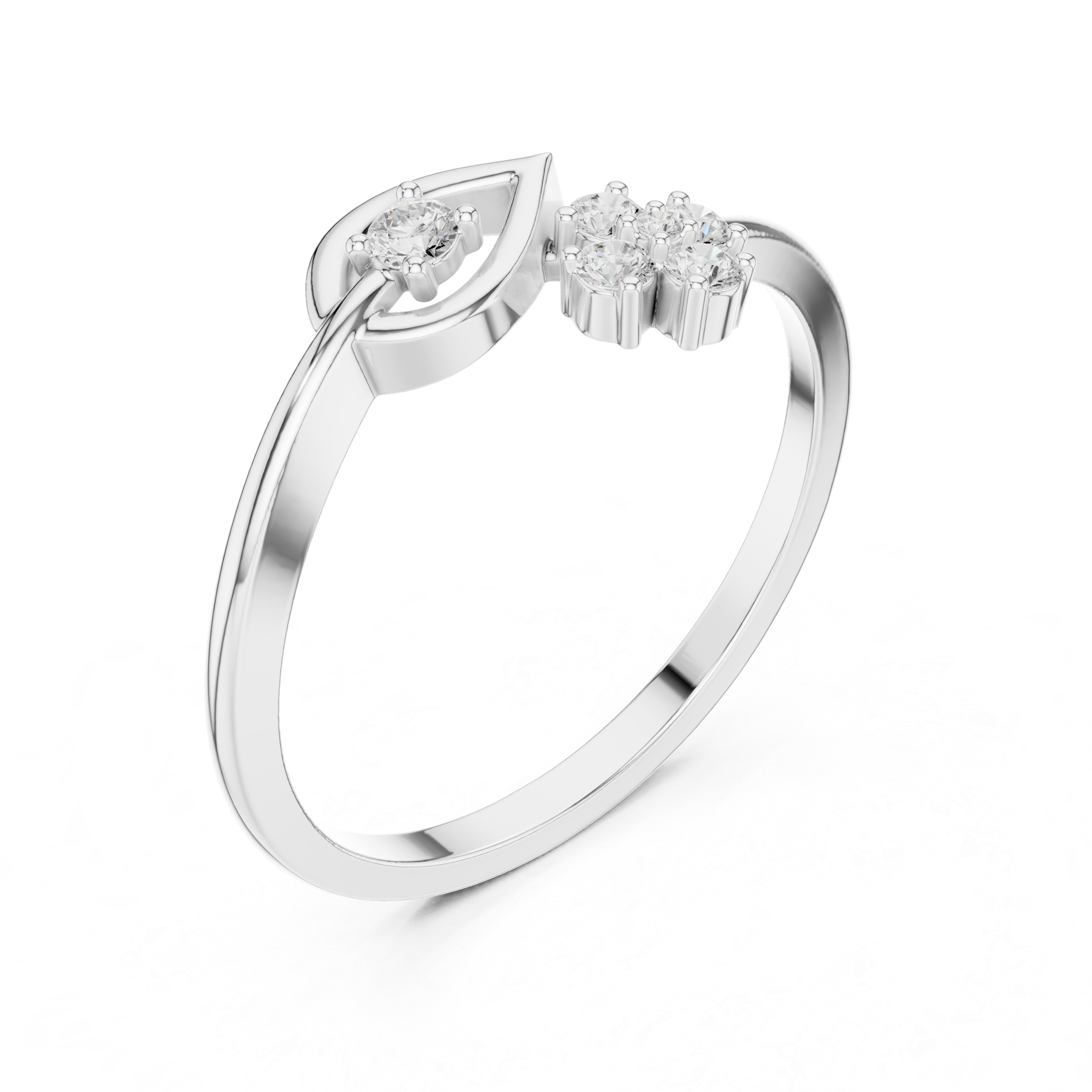 0.12 CT Diamond Evil Eye Ring with Round Diamond Cluster