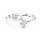 0.12 CT Diamond Evil Eye Ring with Round Diamond Cluster