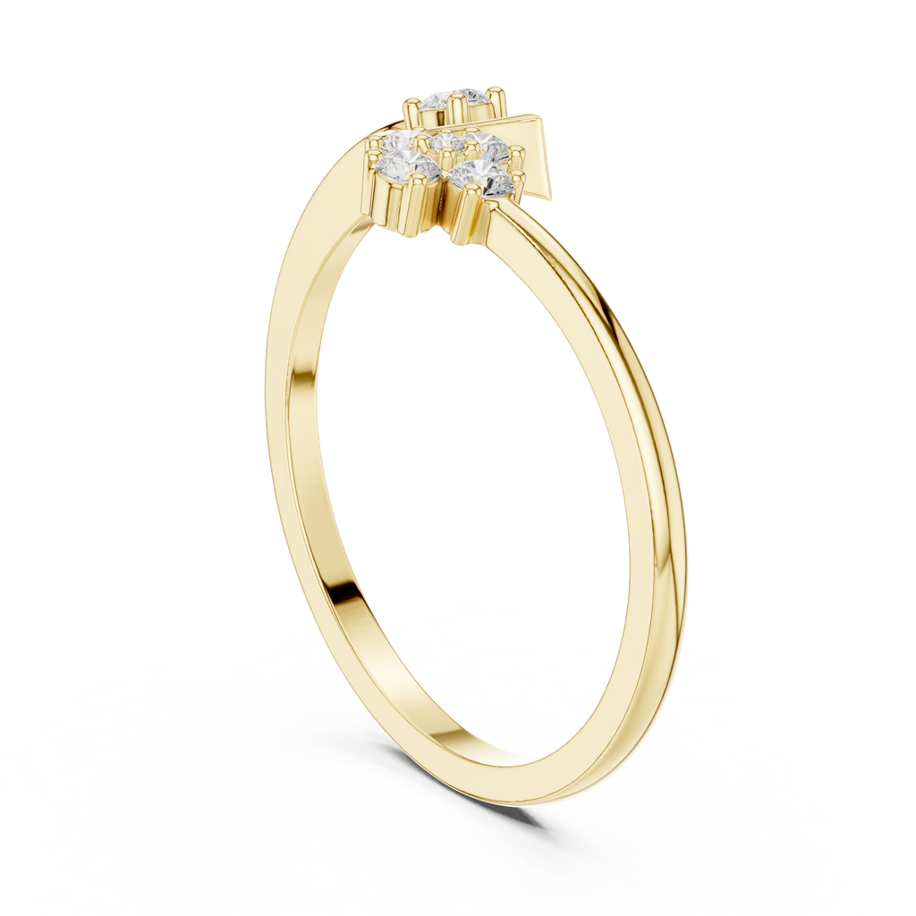 0.12 CT Diamond Evil Eye Ring with Round Diamond Cluster