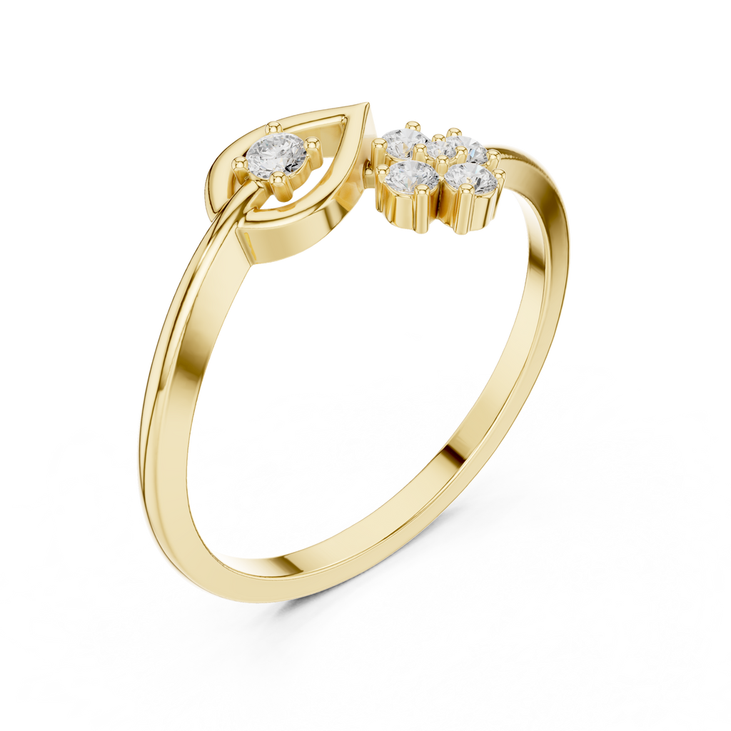 0.12 CT Diamond Evil Eye Ring with Round Diamond Cluster
