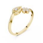 0.12 CT Diamond Evil Eye Ring with Round Diamond Cluster