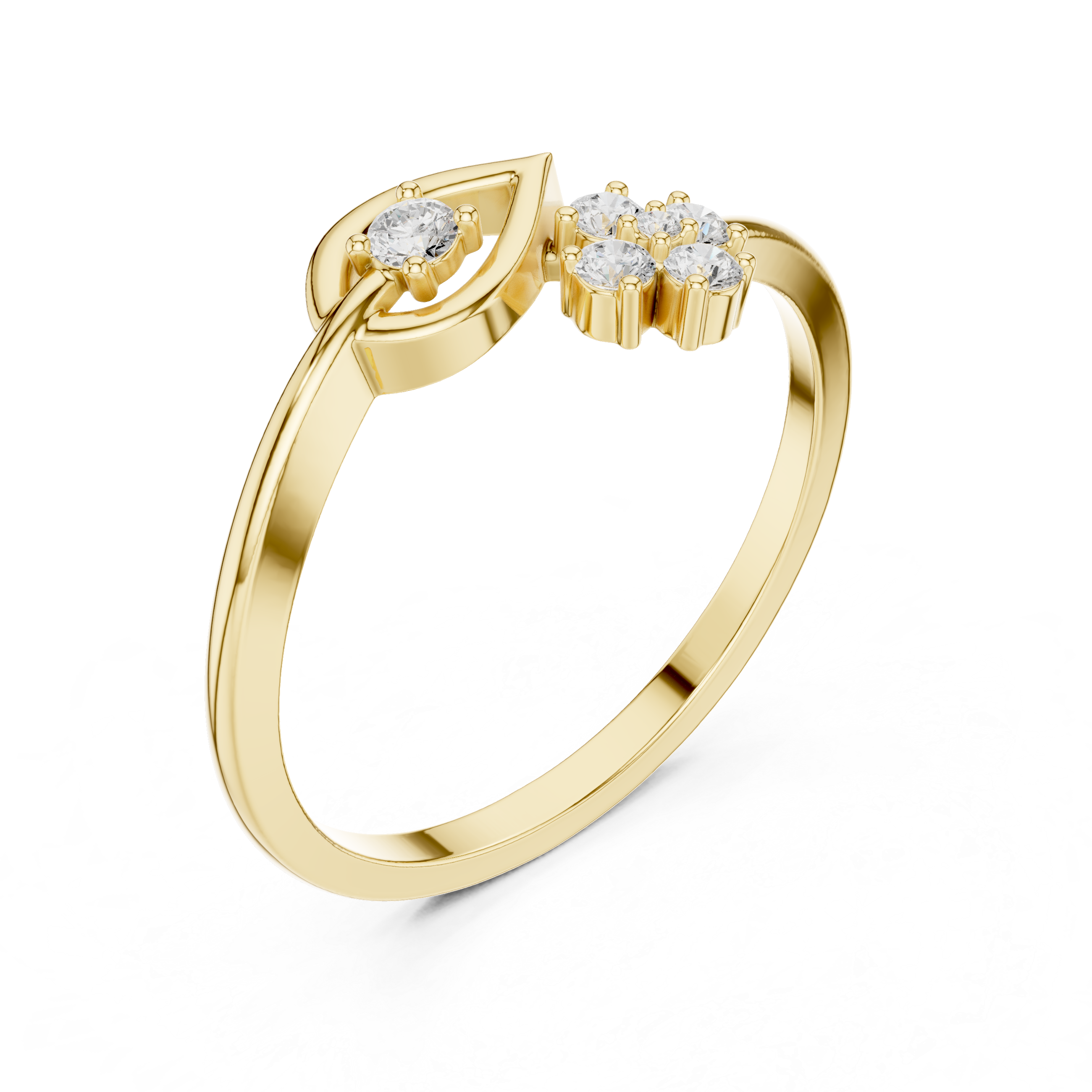 0.12 CT Diamond Evil Eye Ring with Round Diamond Cluster