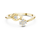 0.12 CT Diamond Evil Eye Ring with Round Diamond Cluster
