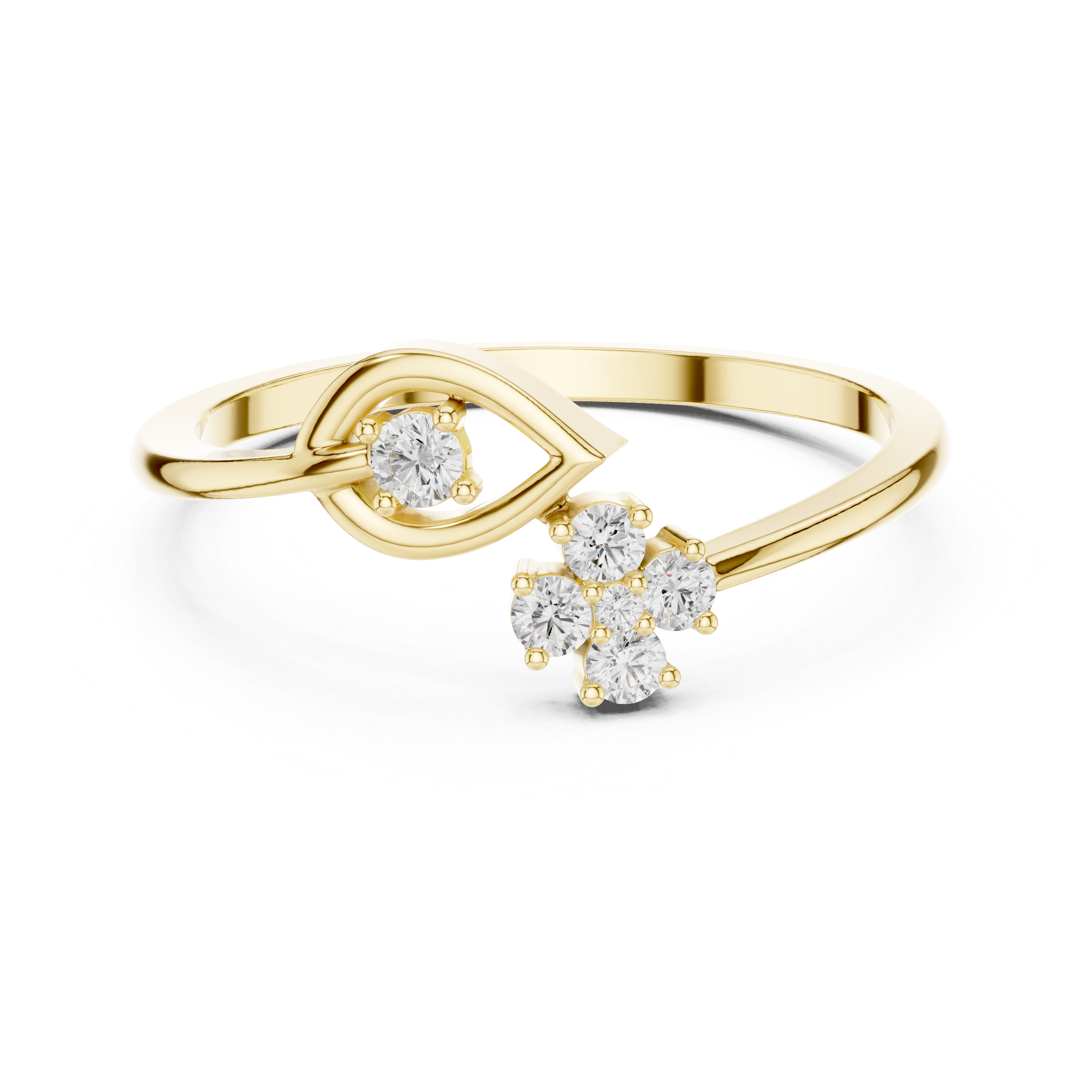 0.12 CT Diamond Evil Eye Ring with Round Diamond Cluster