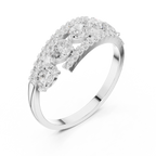 0.84 CT Pear Cut Diamond Multi-Stone Ring with Pavé Split Band