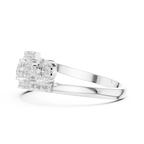 0.84 CT Pear Cut Diamond Multi-Stone Ring with Pavé Split Band