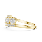 0.84 CT Pear Cut Diamond Multi-Stone Ring with Pavé Split Band
