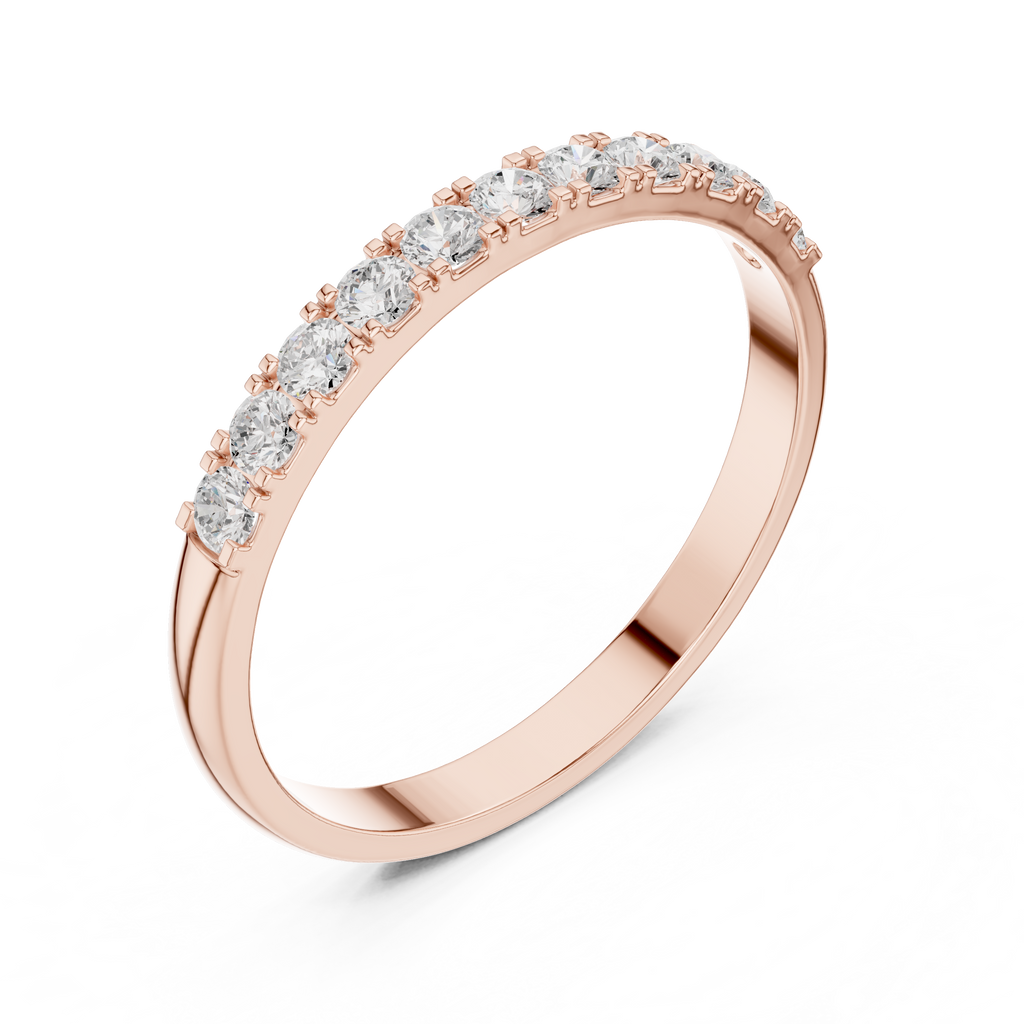 0.28 CT Diamond Half Eternity Wedding Band Ring
