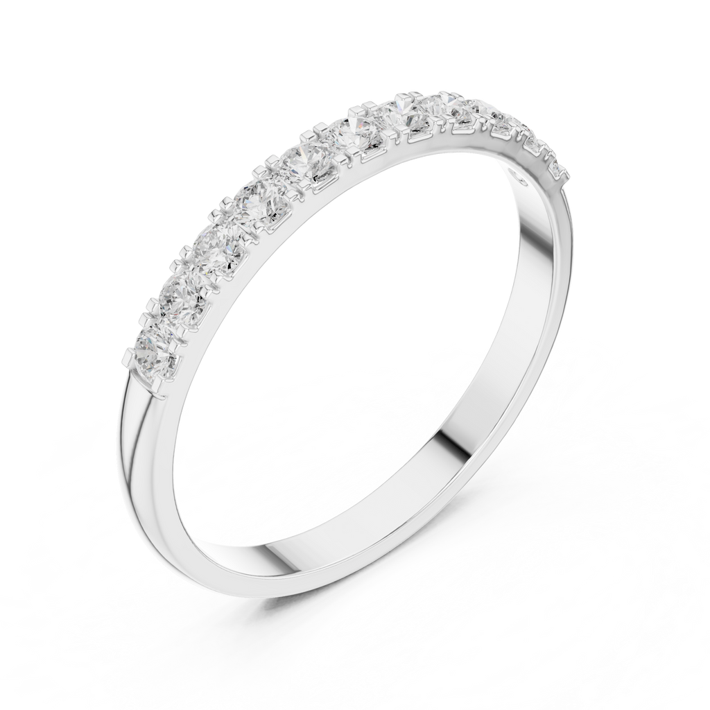0.28 CT Diamond Half Eternity Wedding Band Ring
