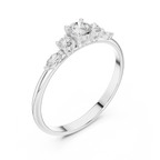 0.30 CT Round Diamond Five Stone Ring with Marquise Accents
