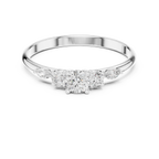 0.30 CT Round Diamond Five Stone Ring with Marquise Accents