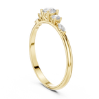 0.30 CT Round Diamond Five Stone Ring with Marquise Accents