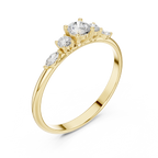 0.30 CT Round Diamond Five Stone Ring with Marquise Accents