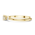0.30 CT Round Diamond Five Stone Ring with Marquise Accents