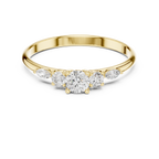 0.30 CT Round Diamond Five Stone Ring with Marquise Accents