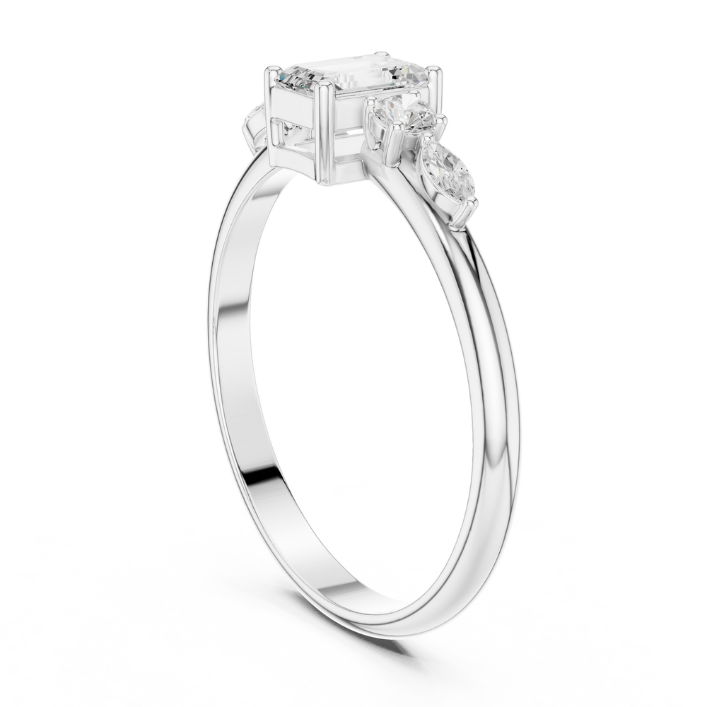 0.46 CT Emerald Cut Diamond Five Stone Ring