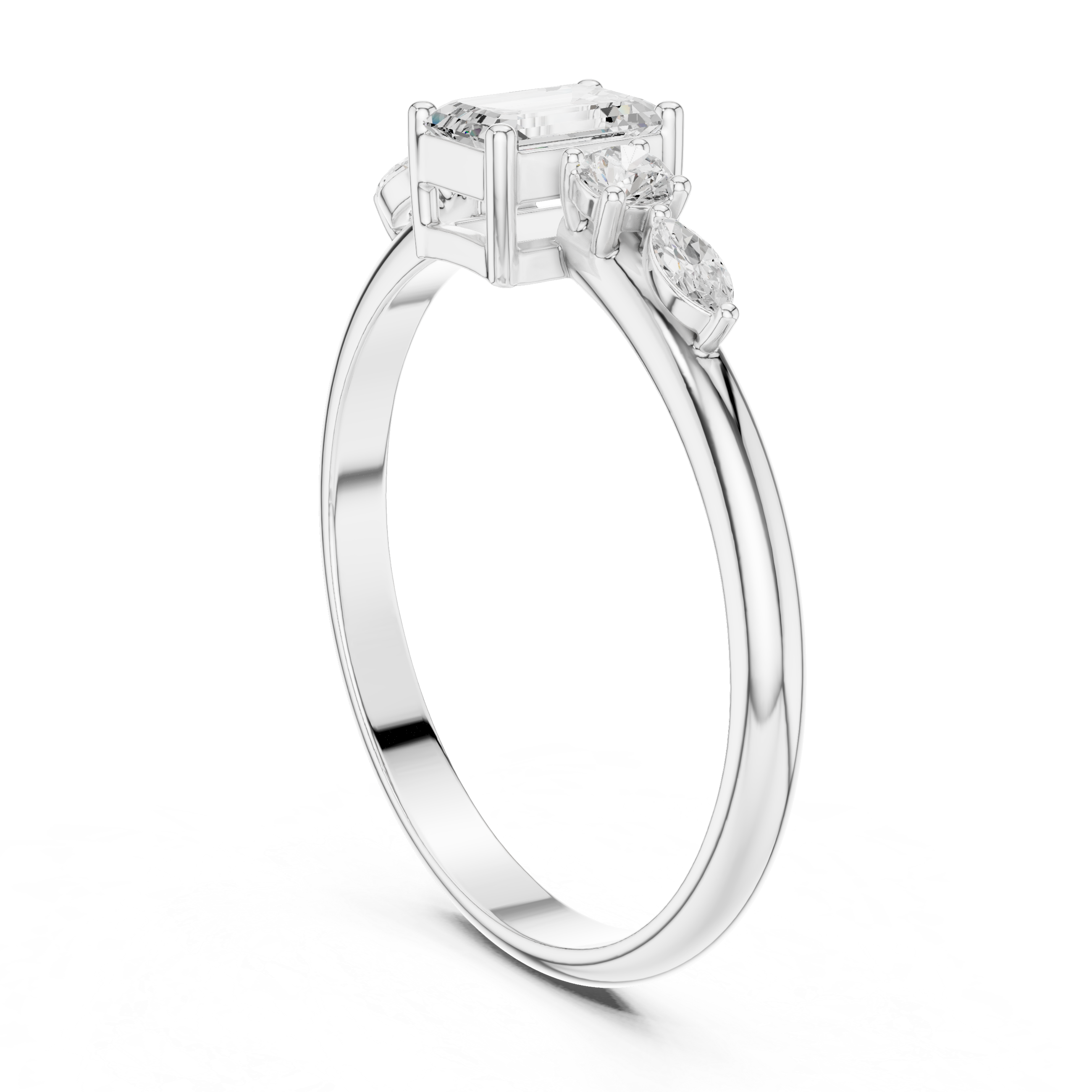 0.46 CT Emerald Cut Diamond Five Stone Ring