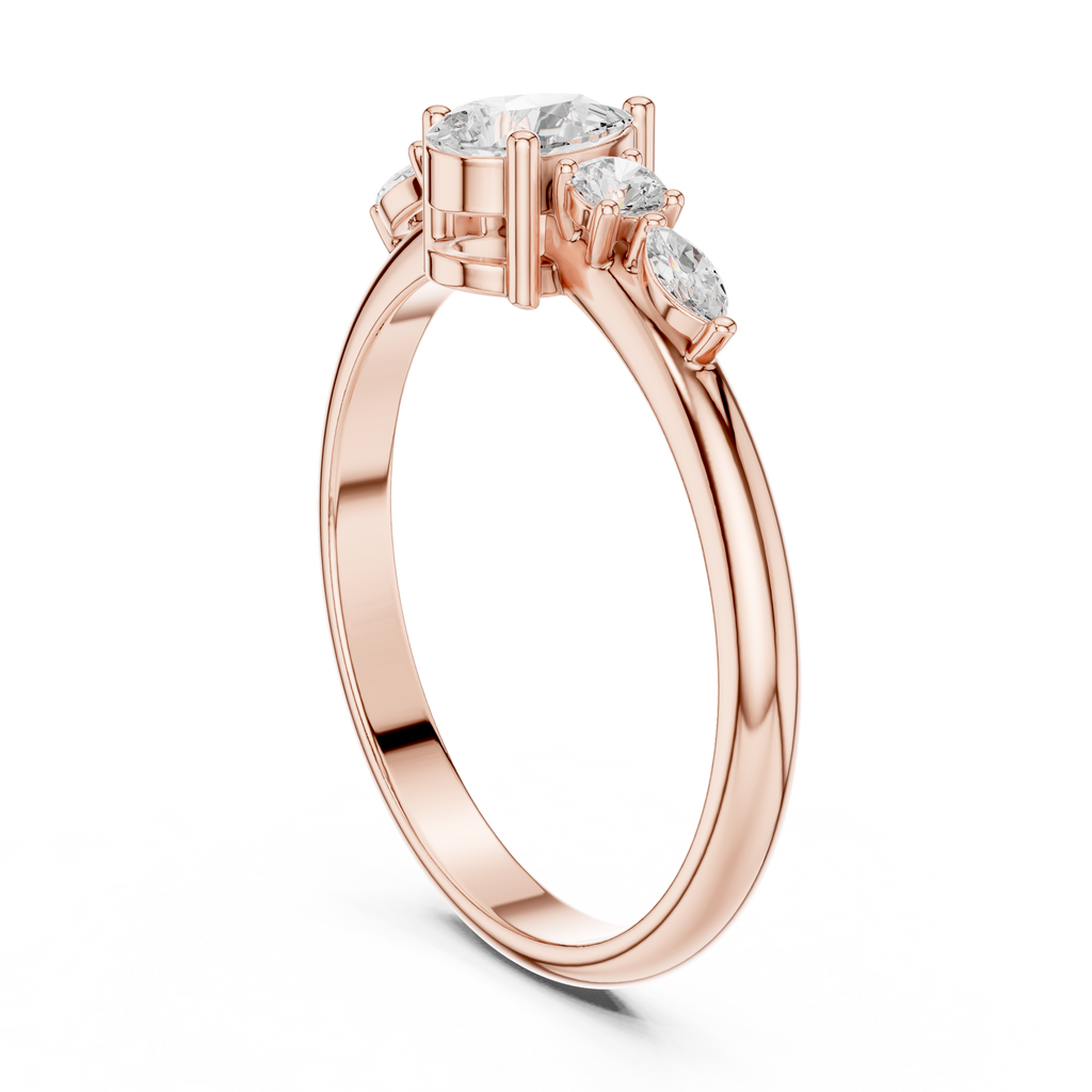 0.38 CT Pear & Marquise Diamond Five Stone Ring