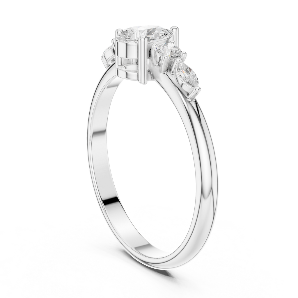 0.38 CT Pear & Marquise Diamond Five Stone Ring