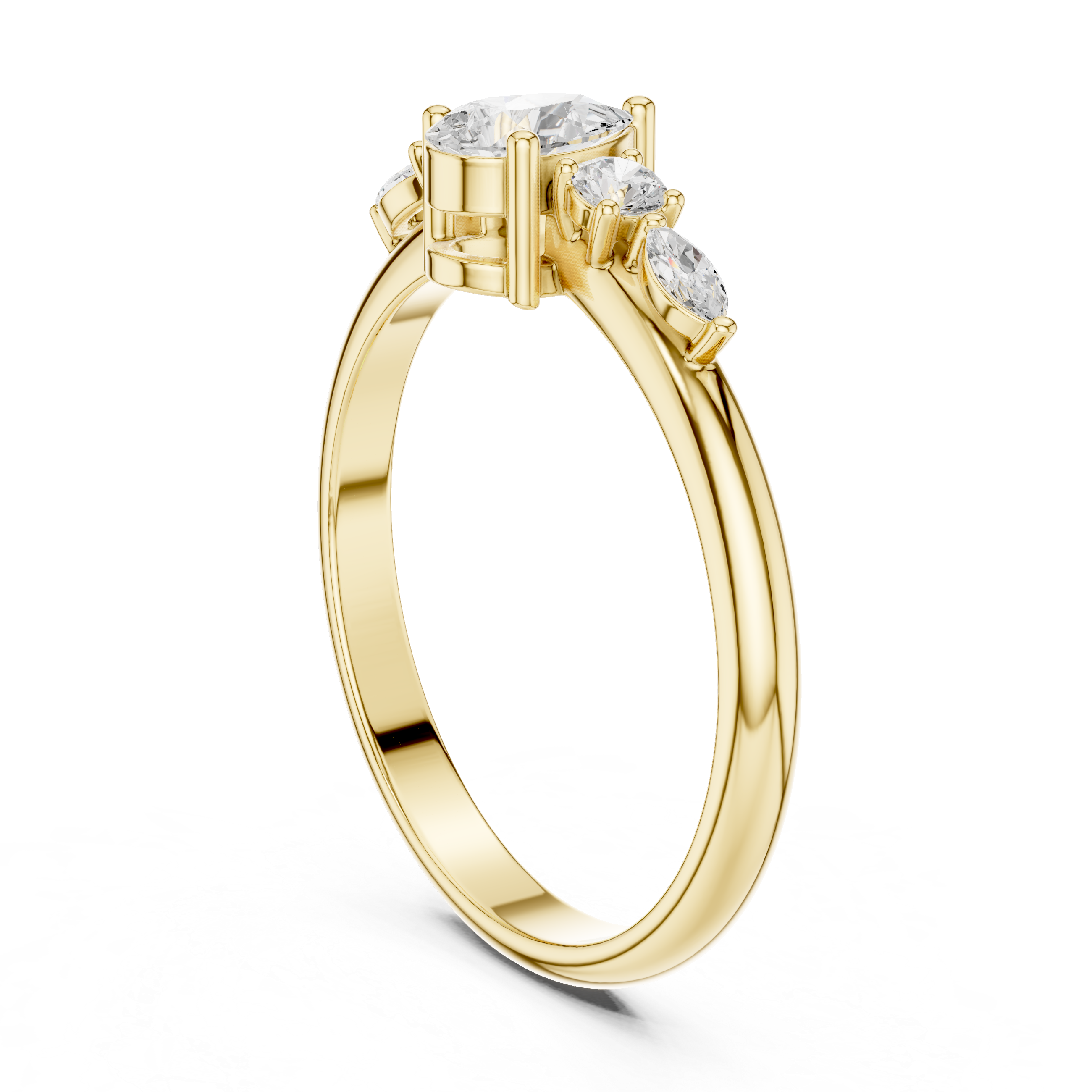 0.38 CT Pear & Marquise Diamond Five Stone Ring