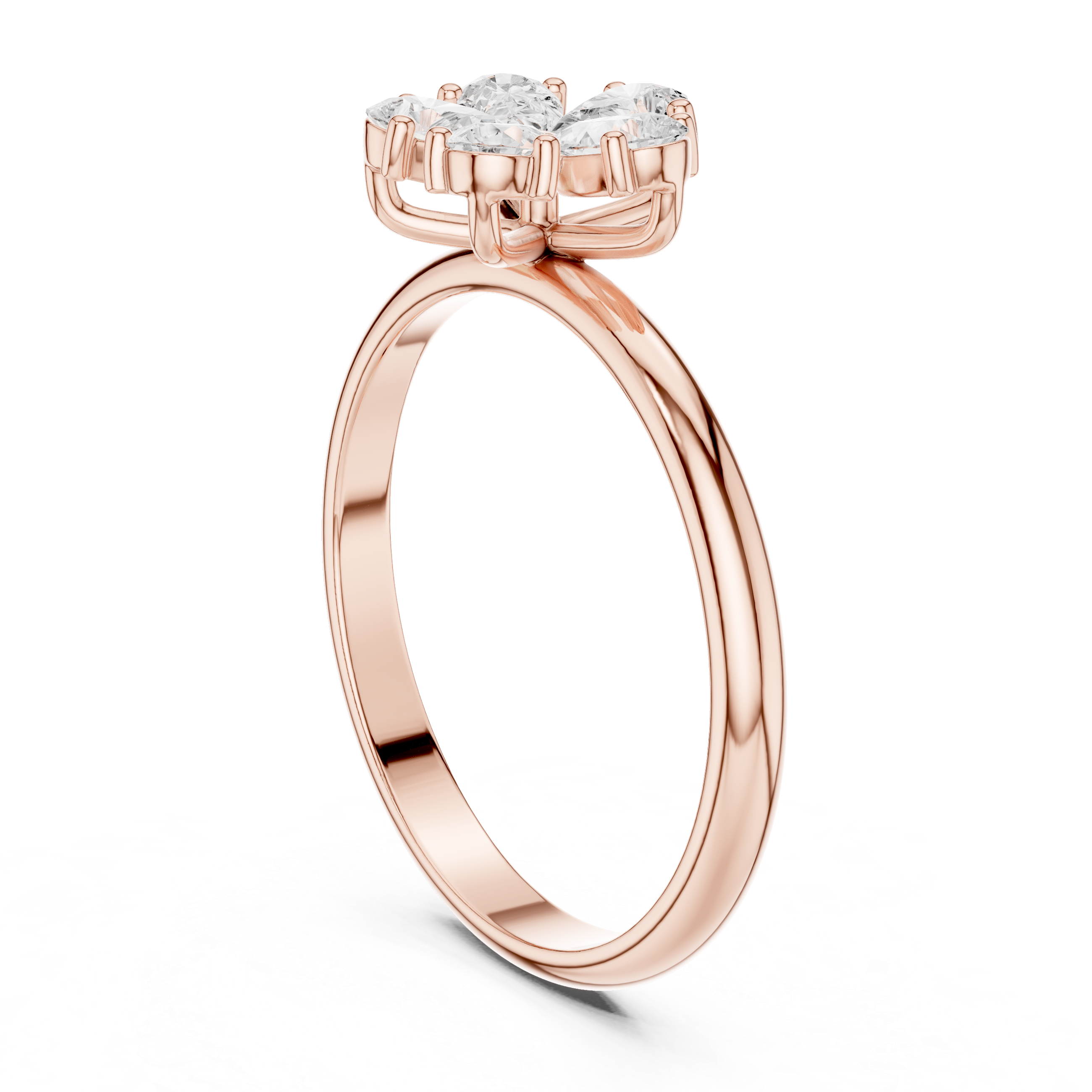 0.46 CT Pear Cut Diamond Floral Cluster Ring