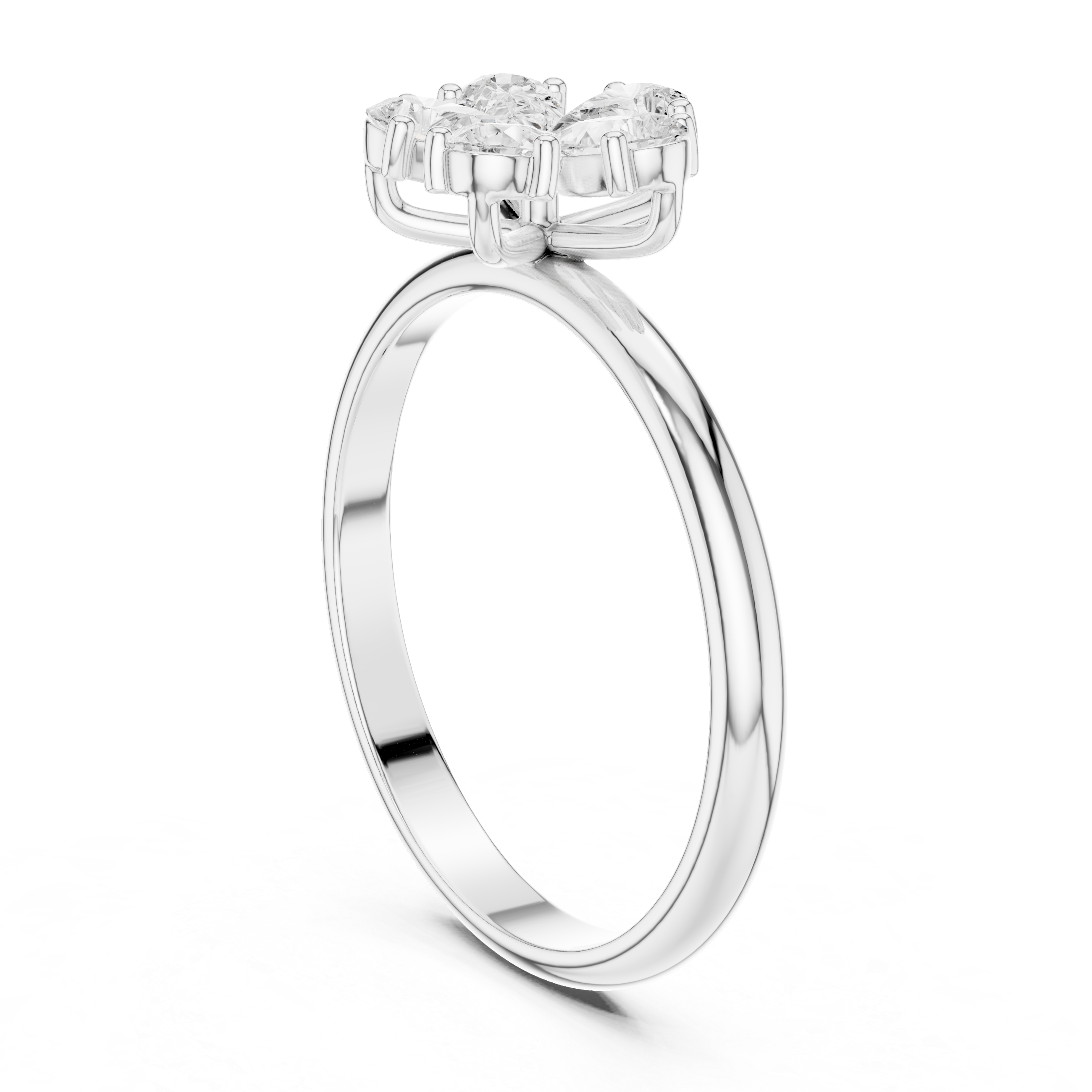 0.46 CT Pear Cut Diamond Floral Cluster Ring