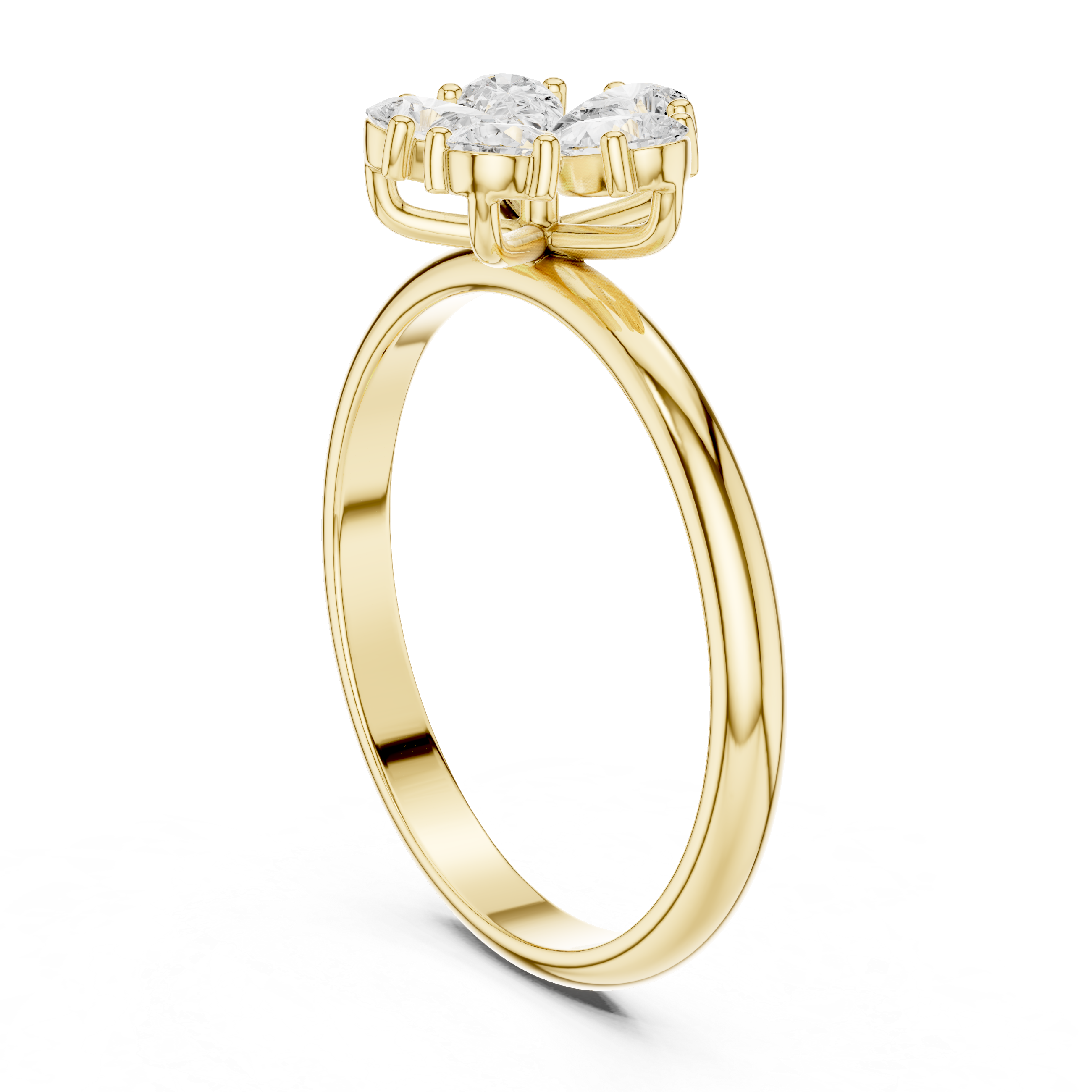 0.46 CT Pear Cut Diamond Floral Cluster Ring