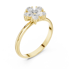 0.46 CT Pear Cut Diamond Floral Cluster Ring