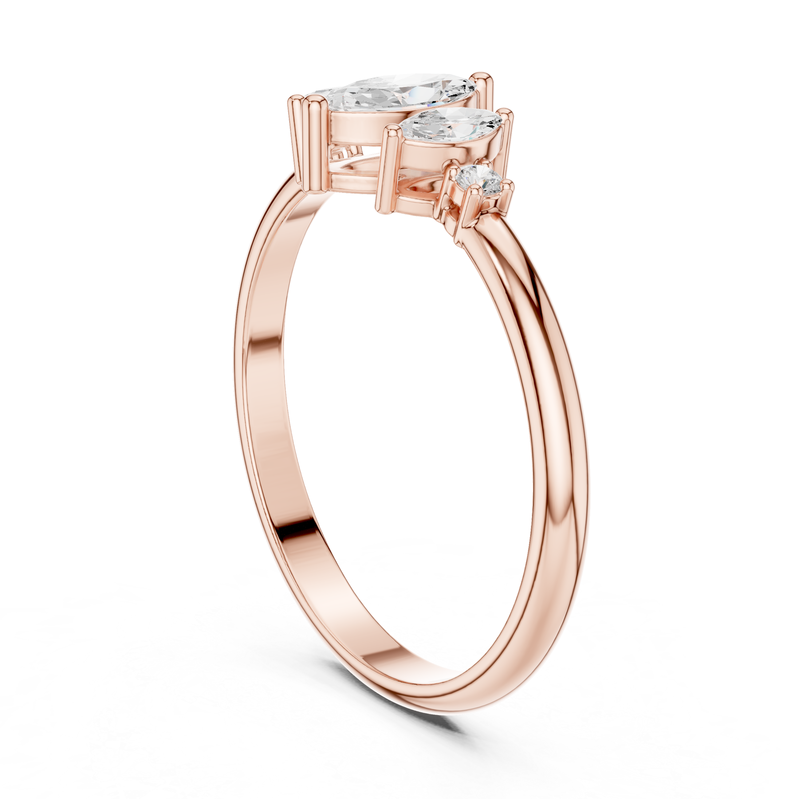 0.31 CT Marquise Cut Diamond Five Stone Ring