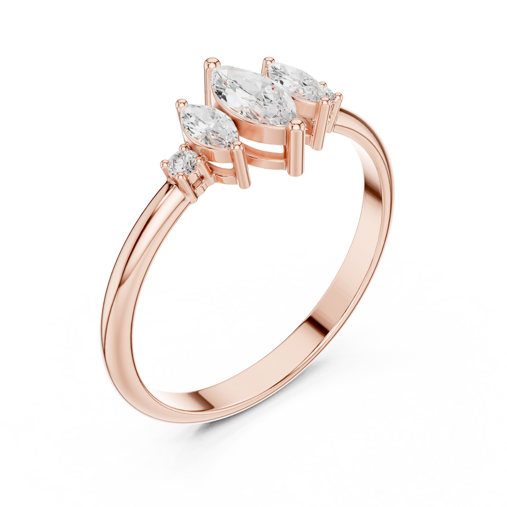 0.31 CT Marquise Cut Diamond Five Stone Ring