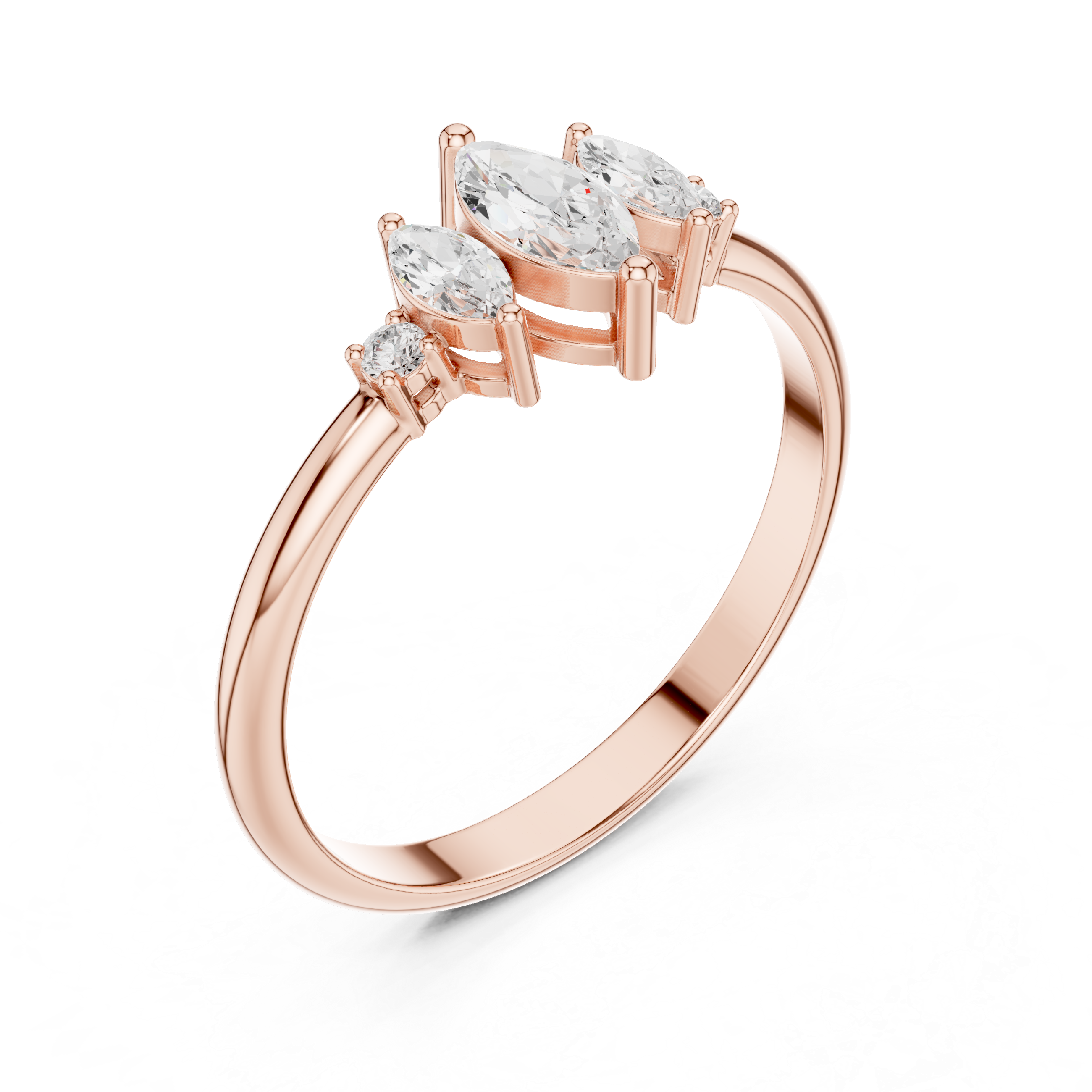 0.31 CT Marquise Cut Diamond Five Stone Ring