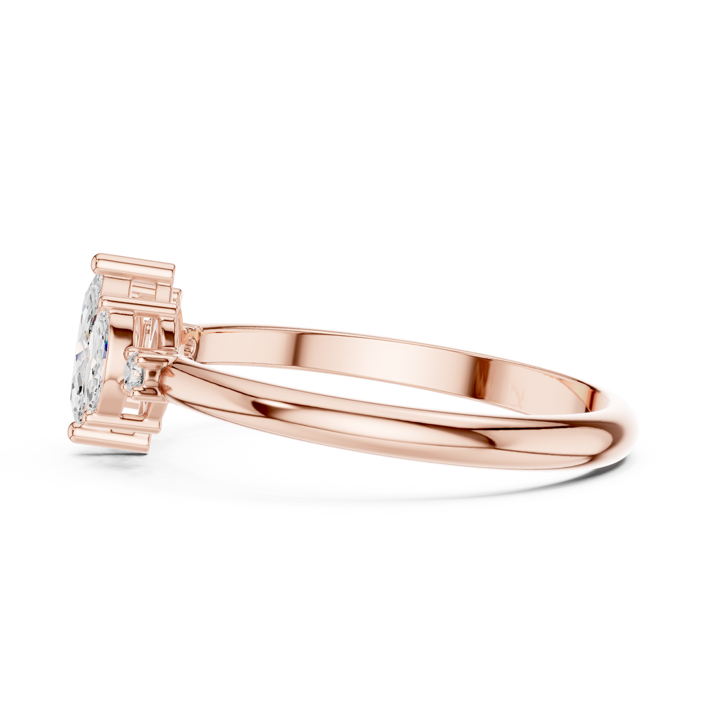 0.31 CT Marquise Cut Diamond Five Stone Ring