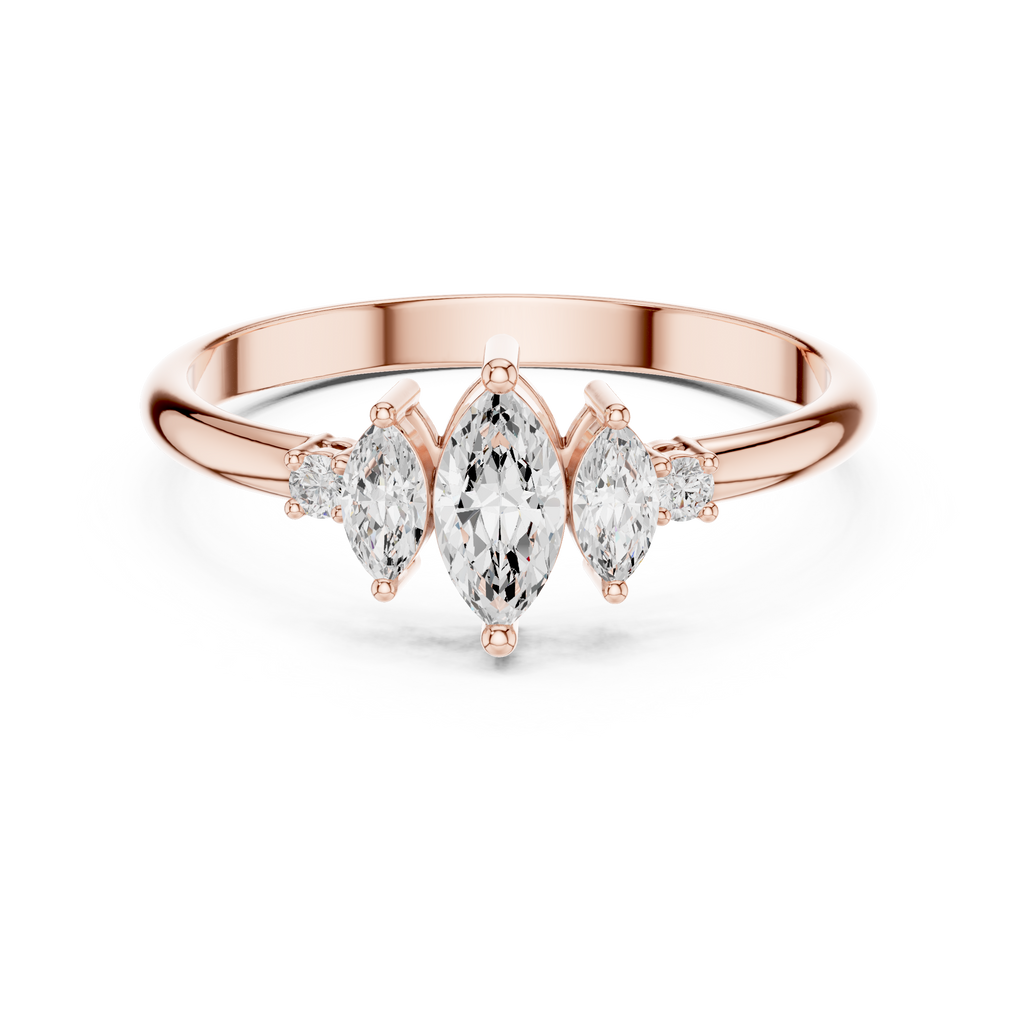 0.31 CT Marquise Cut Diamond Five Stone Ring