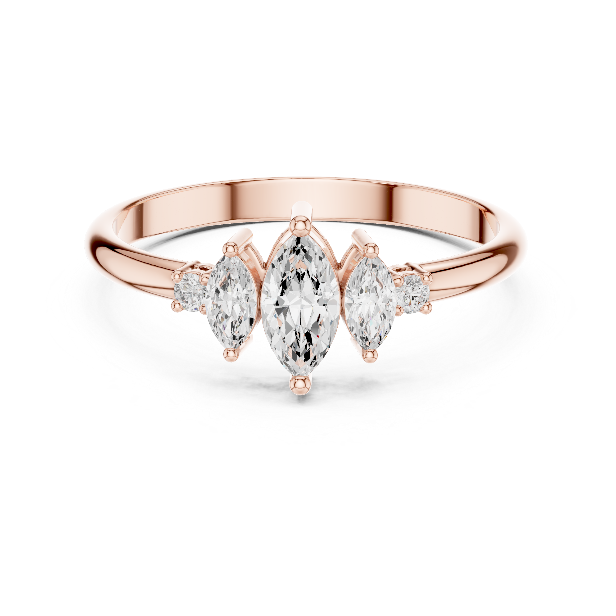 0.31 CT Marquise Cut Diamond Five Stone Ring