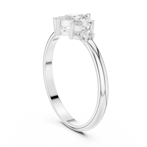 0.31 ct Marquise Cut Diamond Five Stone Ring – view 2 of 12, lab grown diamond ring | Jewelix Atelier