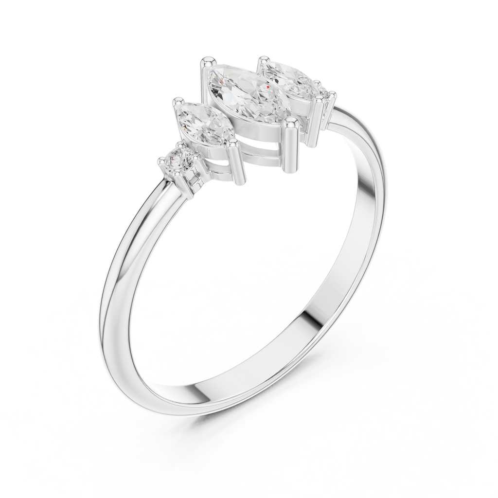0.31 CT Marquise Cut Diamond Five Stone Ring